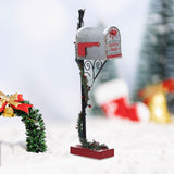 Christmas Mailbox Statue Funny Christmas Decorations for Tabletop   Gray