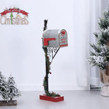 Christmas Mailbox Statue Funny Christmas Decorations for Tabletop   Gray