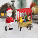 Desktop Ornament Xmas Character Pushing The Cart Figurine for New Year Decor Santa