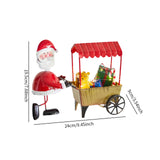 Desktop Ornament Xmas Character Pushing The Cart Figurine for New Year Decor Santa