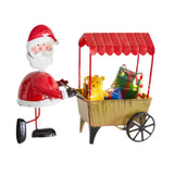 Desktop Ornament Xmas Character Pushing The Cart Figurine for New Year Decor Santa