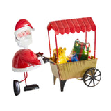 Desktop Ornament Xmas Character Pushing The Cart Figurine for New Year Decor Santa