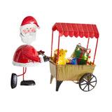 Desktop Ornament Xmas Character Pushing The Cart Figurine for New Year Decor Santa