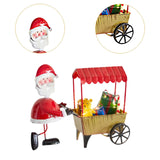 Desktop Ornament Xmas Character Pushing The Cart Figurine for New Year Decor Santa