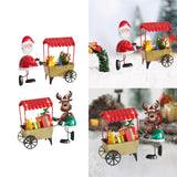 Desktop Ornament Xmas Character Pushing The Cart Figurine for New Year Decor Santa