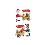 Desktop Ornament Xmas Character Pushing The Cart Figurine for New Year Decor Santa