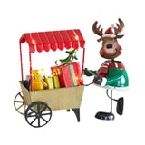 Desktop Ornament Xmas Character Pushing The Cart Figurine for New Year Decor Reindeer