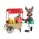 Desktop Ornament Xmas Character Pushing The Cart Figurine for New Year Decor Reindeer