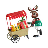 Desktop Ornament Xmas Character Pushing The Cart Figurine for New Year Decor Reindeer