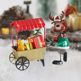 Desktop Ornament Xmas Character Pushing The Cart Figurine for New Year Decor Reindeer