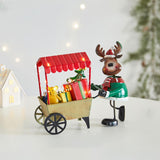 Desktop Ornament Xmas Character Pushing The Cart Figurine for New Year Decor Reindeer