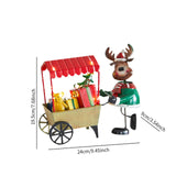 Desktop Ornament Xmas Character Pushing The Cart Figurine for New Year Decor Reindeer