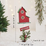 Christmas Bird House Decor Indoor Outdoor Ornament for Festival Balcony Yard Red