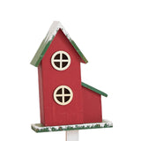 Christmas Bird House Decor Indoor Outdoor Ornament for Festival Balcony Yard Red