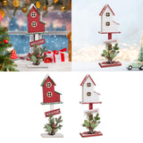 Christmas Bird House Decor Indoor Outdoor Ornament for Festival Balcony Yard Red