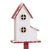 Christmas Bird House Decor Indoor Outdoor Ornament for Festival Balcony Yard White