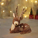 Christmas Deer Figurine Collection Reindeer Statue for Farmhouse Shelf Study