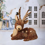 Christmas Deer Figurine Collection Reindeer Statue for Farmhouse Shelf Study