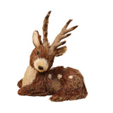 Christmas Deer Figurine Collection Reindeer Statue for Farmhouse Shelf Study