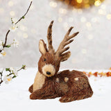 Christmas Deer Figurine Collection Reindeer Statue for Farmhouse Shelf Study