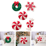 Christmas Couch Pillow Novelty Sitting Pillow for Festival Living Room Indoor 35x35 cm Green Wreath