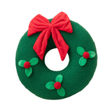 Christmas Couch Pillow Novelty Sitting Pillow for Festival Living Room Indoor 35x35 cm Green Wreath