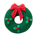 Christmas Couch Pillow Novelty Sitting Pillow for Festival Living Room Indoor 35x35 cm Green Wreath