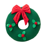 Christmas Couch Pillow Novelty Sitting Pillow for Festival Living Room Indoor 35x35 cm Green Wreath