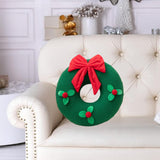 Christmas Couch Pillow Novelty Sitting Pillow for Festival Living Room Indoor 35x35 cm Green Wreath