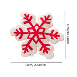 Christmas Couch Pillow Novelty Sitting Pillow for Festival Living Room Indoor 42x42 cm Red White Snowflake