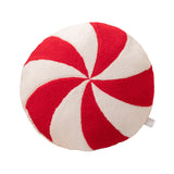 Christmas Couch Pillow Novelty Sitting Pillow for Festival Living Room Indoor 35x35 cm Red White Round