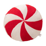 Christmas Couch Pillow Novelty Sitting Pillow for Festival Living Room Indoor 35x35 cm Red White Round