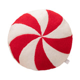 Christmas Couch Pillow Novelty Sitting Pillow for Festival Living Room Indoor 35x35 cm Red White Round