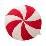 Christmas Couch Pillow Novelty Sitting Pillow for Festival Living Room Indoor 35x35 cm Red White Round