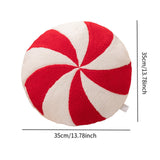 Christmas Couch Pillow Novelty Sitting Pillow for Festival Living Room Indoor 35x35 cm Red White Round