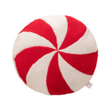 Christmas Couch Pillow Novelty Sitting Pillow for Festival Living Room Indoor 40x40 cm Red White Round