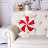 Christmas Couch Pillow Novelty Sitting Pillow for Festival Living Room Indoor 60x30 cm Red White Candy