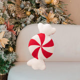 Christmas Couch Pillow Novelty Sitting Pillow for Festival Living Room Indoor 60x30 cm Red White Candy