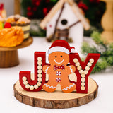 Christmas Figurine Holiday Decoration Funny Sculpture for Kitchen Desk Gingerbread Man