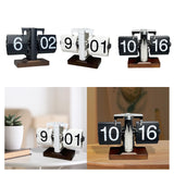 Auto Flip Desk Clock Bedroom Flip Digital Clock Cafe Modern Table Flip Clock Black