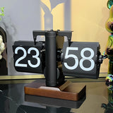 Auto Flip Desk Clock Bedroom Flip Digital Clock Cafe Modern Table Flip Clock Black