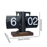 Auto Flip Desk Clock Bedroom Flip Digital Clock Cafe Modern Table Flip Clock Black