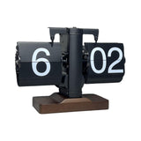 Auto Flip Desk Clock Bedroom Flip Digital Clock Cafe Modern Table Flip Clock Black