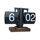 Auto Flip Desk Clock Bedroom Flip Digital Clock Cafe Modern Table Flip Clock Black