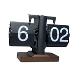 Auto Flip Desk Clock Bedroom Flip Digital Clock Cafe Modern Table Flip Clock Black