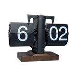 Auto Flip Desk Clock Bedroom Flip Digital Clock Cafe Modern Table Flip Clock Black