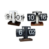 Auto Flip Desk Clock Bedroom Flip Digital Clock Cafe Modern Table Flip Clock Black