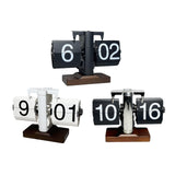 Auto Flip Desk Clock Bedroom Flip Digital Clock Cafe Modern Table Flip Clock Black