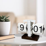 Auto Flip Desk Clock Bedroom Flip Digital Clock Cafe Modern Table Flip Clock White