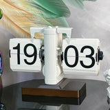 Auto Flip Desk Clock Bedroom Flip Digital Clock Cafe Modern Table Flip Clock White